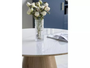 MASA DINING ANGEL, 120 CM, ALB/STEJAR, DIN MDF LAMINAT, STIL MODERN - Img 4