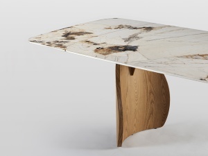 MASA DINING/BIROU EXTENSIBILA 1600CM, REALIZATA DIN METAL, STICLA SI CERAMICA, DESIGN MODERN, PRODUS DE LUX - Img 8
