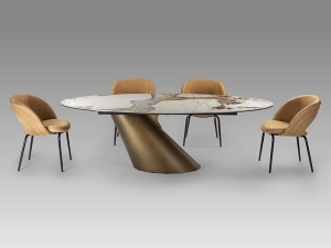 MASA DINING/BIROU NOA 240CM, REALIZATA DIN METAL, STICLA SI CERAMICA, DESIGN MODERN, PRODUS DE LUX - Img 5
