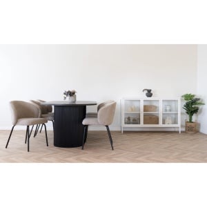 MASA DINING BOAVISTA 100x210x75 cm, REALIZATA DIN MDF, CULOARE MARO INCHIS, HOUSE NORDIC - Img 8