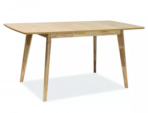 MASA DINING EXTENSIBILA, 120/160 CM, STEJAR, BLAT DIN MDF, FURNIR SI PICIOARE DIN METAL, STIL MODERN - Img 3