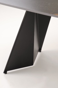 MASA DINING EXTENSIBILA ARMANI NEGRU/ NEGRU CU ASPECT DE MARMURA, 165/241 CM, BLAT DIN MARMURA SINTETICA SI PICIOR DIN METAL, STIL MODERN - Img 9