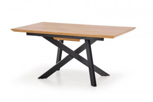 MASA DINING EXTENSIBILA CAPITAL, STEJAR AURIU/NEGRU, 160/200 CM, BLAT DIN MDF SI PICIOARE DIN METAL, STIL VINTAGE - Img 5
