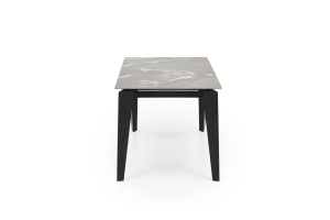 MASA DINING EXTENSIBILA FELIX, 141-201 CM, EFECT DE MARMURA GRI/NEGRU, DIN MARMURA, STICLA SI METAL, STIL MODERN - Img 8