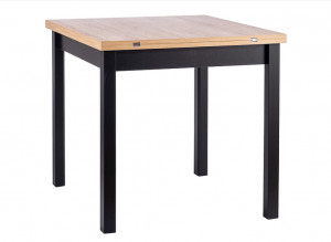 MASA DINING EXTENSIBILA FLIP, 80/160 CM, STEJAR ARTISAN/NEGRU, DIN PAL LAMINAT, STIL MODERN - Img 4