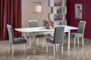MASA DINING EXTENSIBILA FLORIAN, ALBA, 160/228 CM, DIN MDF SI FURNIR, STIL CLASIC