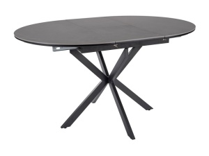 MASA DINING EXTENSIBILA GASTON, 100/135 CM GRI/NEGRU MAT, BLAT DIN CERAMICA SI PICIOARE DIN METAL, STIL MODERN - Img 2