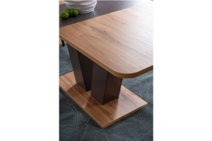 MASA DINING EXTENSIBILA PLATON, 136/176 CM, STEJAR WOTAN/MARO, DIN PAL LAMINAT, STIL MODERN - Img 3