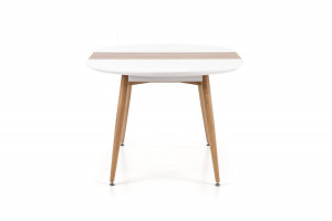 MASA DINING EXTENSIBILA STIL EDWARD, STEJAR SAN REMO/ALB, 120/200 CM, BLAT DIN MDF SI PICIOARE DIN METAL , STIL MODERN - Img 7