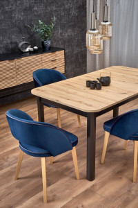 MASA DINING EXTENSIBILA STIL FLORIAN, STEJAR ARTISAN/NEGRU, 160/228 CM, DIN MDF SI FURNIR, STIL CLASIC - Img 5