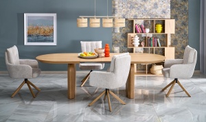 MASA DINING EXTENSIBILA STIL SUNSET, STEJAR NATURAL, CONFECTIONATA DIN MDF SI FURNIR, STIL MODERN - Img 6
