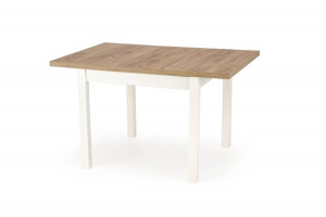 MASA DINING EXTENSIBILA TIAGO, STEJAR CRAFT/ALB, 90/125 CM, BLAT DIN PAL SI PICIOARE DIN MDF, STIL VINTAGE - Img 8