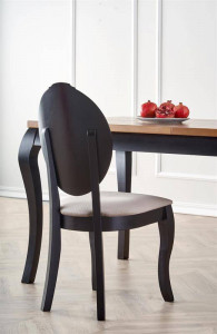 MASA DINING EXTENSIBILA WINDSOR, STEJAR INCHIS/NEGRU, 160/240 CM, BLAT DIN MDF SI PICIOARE DIN LEMN MASIV, STIL CLASIC - Img 6