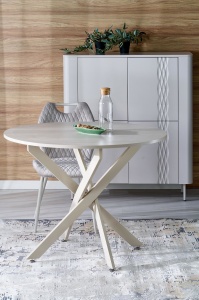 MASA DINING/LIVING STIL EDGAR CASMIR, CONFECTIONATA DIN METAL SI MDF FURNIRUIT, STIL MODERN - Img 3