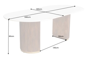 MASA DINING/OFFICE 220CM, LEMN MASIV DE MANGO, MARMURA, ARTIM GROUP SELECTION - Img 7