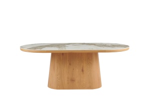 MASA DINING OVALA, UNIQUE, 200CM, CADRUL CERAMIC FURNIRUIT SI BLAT DIN MARMURA, ARTIM GROUP SELECTION - Img 7