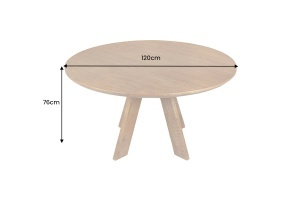 MASA DINING ROTUNDA ART WOOD 120CM, REALIZATA DIN LEMN DE MANGO, CULOARE MARO - Img 4