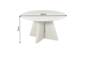 MASA DINING ROTUNDA ORGANIKO 120CM, REALIZATA DIN MATERIAL LEMNOS, MDF, CULOARE BEJ/GRI, INVICTA INTERIOR - Img 4