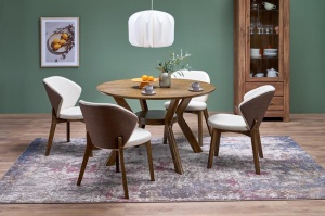 MASA DINING RUPERT NUC, fi120/77 cm, CONFECTIONATA DIN LEMN DE CAUCIUC, MDF SI FURNIR, STIL MODERN