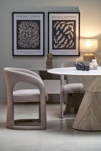 MASA DINING STIL ABBOT, 120CM DIAMETRU, CONFECTIONATA DIN MDF LAMINAT, STIL MODERN - Img 7