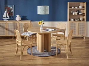 MASA DINING STIL ELEFANTE, STEJAR NATURAL, 120 CM, DIN MDF SI FURNIR NATURAL, STIL MODERN