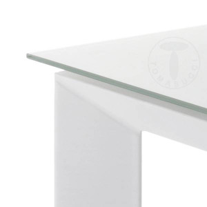 MASA EXTENSIBILA 120/170CM, BLADE 120 ALB, COD 2439, STIL MODERN, REALIZATA DIN METAL SI STICLA - Img 2