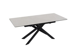 MASA EXTENSIBILA ALPINE 160-200CM, REALIZATA DIN METAL SI BLAT MDF SI CERAMICA, DE CULOARE GRI TAUPE