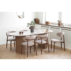 MASA EXTENSIBILA ATHENS 210CM, , REALIZAT DIN MDF SI CERAMICA, CULOARE ALB/MARO, ARTIM HOUSE - Img 2
