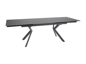 MASA EXTENSIBILA DINNG, 160/240 CM, NEGRU MAT, DIN CERAMICA SI METAL, STIL MODERN