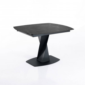 MASA EXTENSIBILA IN 2 TREPTE 105/165CM, TWISTED MARBLE, COD 5696, STIL MODERN, REALIZAT DIN METAL SI CERAMICA - Img 1