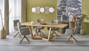 MASA EXTENSIBILA MASSIVE 3, 160/250 CM, STEJAR NATURAL, DIN FURNIR NATURAL SI LEMN MASIV DE STEJAR, STIL MODERN