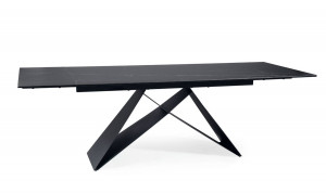 MASA EXTENSIBILA SAHARA, 160/240 CM, EFECT DE MARMURA NEAGRA/NEGRU, DIN CERAMICA, STICLA SI METAL, STIL MODERN - Img 7