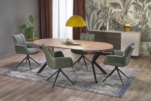MASA EXTENSIBILA STIL PERONI, 100/250 CM, NUC/NEGRU, DIN PAL LAMINAT SI METAL, STIL MODERN - Img 2