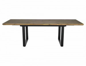 MASA EXTENSIBILA UMBERTO II, 160/240 CM, STEJAR ARTISAN/NEGRU, BLAT DIN MDF SI PICIOARE DIN METAL, STIL MODERN - Img 6