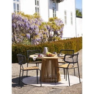 MASA INTERIOR/EXTERIOR LORCA ø120x75 cm, REALIZATA DIN LEMN DE TEC, CULOARE NATURAL, HOUSE NORDIC