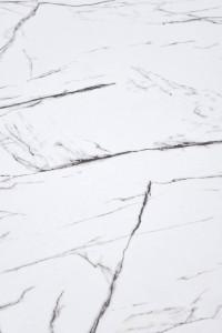 MASA LIVING DENVER, CU EFECT DE MARMURA ALBA/ALB, 80 CM, BLAT DIN MDF SI PICIOR DIN METAL, STIL MODERN - Img 8