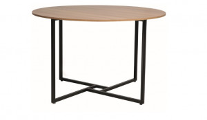 MASA LIVING/DINING ALTO, 120 CM, STEJAR/NEGRU MAT, BLAT DIN PAL LAMINAT SI PICIOARE DIN METAL, STIL MODERN