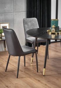 MASA LIVING EMBOS, NEGRU/AURIU, 120 CM, BLAT DIN MDF SI PICIOARE DIN METAL, STIL MODERN - Img 3