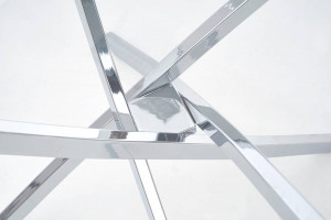 MASA LIVING RAYMOND, TRANSPARENT/CROM, 100 CM, BLAT DIN STICLA SI PICIOARE DIN METAL, STIL MODERN, HALMAR - Img 3