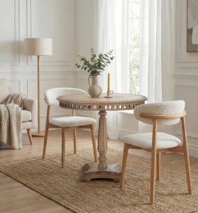 MASA LIVING ROTUNDA, ARTIM 80CM, DIN LEMN DE MANGO, SCULPTAT MANUAL, ARTIM GROUP SELECTION