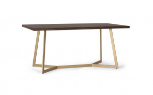 MASA MODERNA 200CM, CULOARE NUC/AURIU, LEMN DE MANGO SI METAL, GINER Y COLOMER - Img 3
