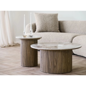 MASUTA ATHENS 80CM, DIN LEMN SI CERAMICA, CULOARE ALB/MARO, HOUSE NORDIC - Img 6