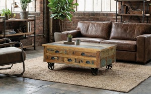 MASUTA CAFEA VERRIER 110CM, REALIZATA DIN LEMN DE MANGO SI METAL, CULOARE MULTICOLOR, GINER Y COLOMER