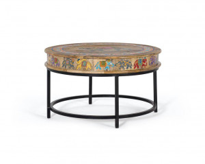 MASUTA DE CAFEA, 1451, NATURAL/MULTICOLOR, DIN LEMN DE MANGO SI METAL, STIL RETRO