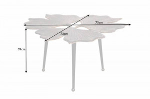MASUTA DE CAFEA 75CM, GINGKO, DIN METAL NEGRU/AURIU, COD 41791 - Img 5