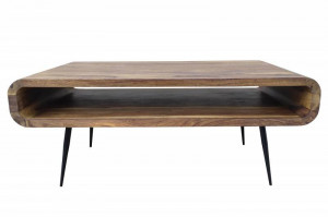 MASUTA DE CAFEA, ALPHA 90CM, DIN LEMN SI SUPORT METAL, FINISAJ PIATRA, ARTIM GROUP - Img 2