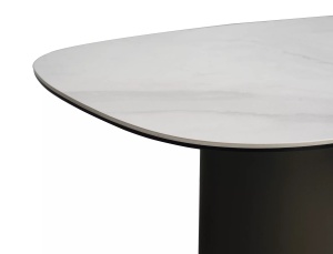 MASUTA DE CAFEA BELLO B, 75CM, ALB LUCIOS/CUPRU, BLAT DIN STICLA, CERAMICA SI METAL, STIL MODERN - Img 6
