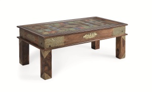 MASUTA DE CAFEA BENIN 120CM, REALIZATA DIN LEMN DE TRANDAFIR, CULOARE NUC/BRONZ, GINER Y COLOMER - Img 3