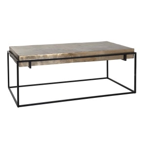 MASUTA DE CAFEA CALLOWAY 210242, CONFECTIONATA DIN ALUMINIU SI METAL, CULOAREA NEGRU/AURIU SAMPANIE, STIL MODERN