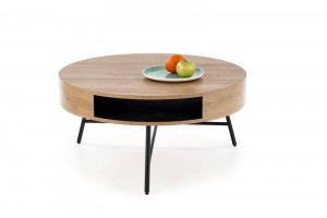 MASUTA DE CAFEA CAMILA, STEJAR/NEGRU, DIN MDF FURNIRUIT SI METAL, STIL MODERN
